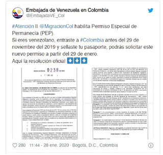 PEP Colombia 2020 inicia jornada a partir del 29-01-2020