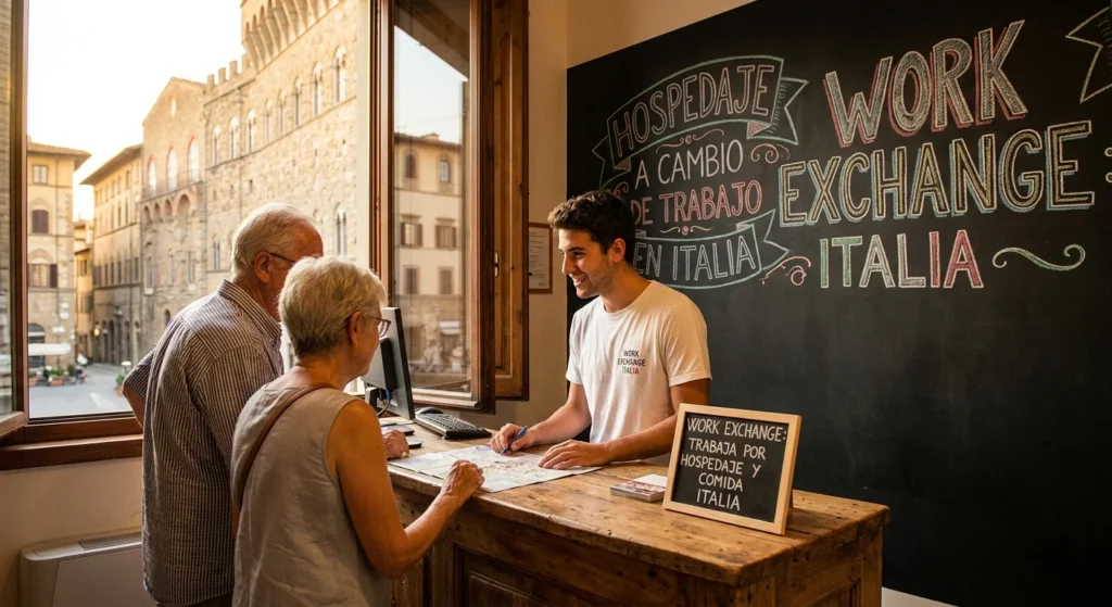 Intercambio de trabajo por alojamiento en italia.