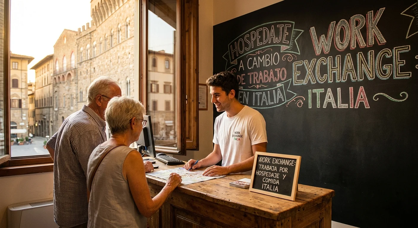 Intercambio de trabajo por alojamiento en italia.